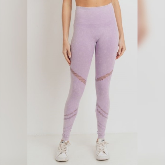 Perforation Highwaist Mineral Wash Seamless Leggin - Picture 6 of 7